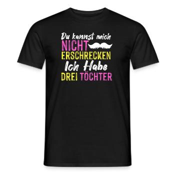Vater von drei Töchtern Papa Tochter Vatertag - Männer T-Shirt - Schwarz - Vorne - AI Model Male 178 light (178cm)