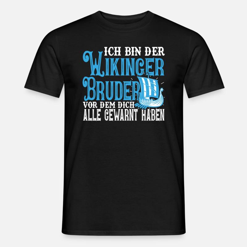 Wikinger Bruder großer Vatertag Viking Walhalla - Männer T-Shirt - Schwarz