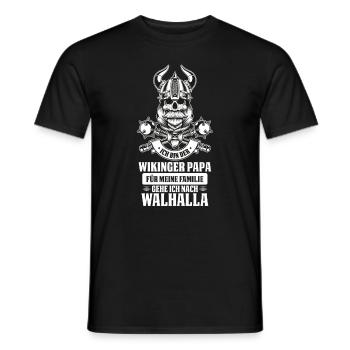 Wikinger Papa Vater Vatertag Familie Walhalla - Männer T-Shirt - Schwarz - Vorne - AI Model Male 178 light (178cm)