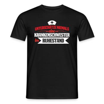 Krankenschwester im Ruhestand Rente Oma - Männer T-Shirt - Schwarz - Vorne - AI Model Male 178 light (178cm)