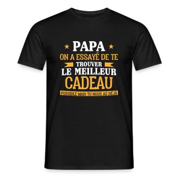 Papa Fête des pères Idée cadeau Meilleur père du - Männer T-Shirt - Schwarz - Vorne - AI Model Male 178 light (178cm)