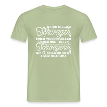 Stolzer Schwager einer Schwägerin bestes Geschenk - Männer T-Shirt - Sage - Vorne - AI Model Male 178 light (178cm)