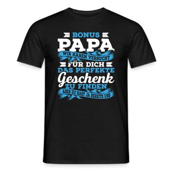 Bonus Papa Stiefvater Stiefpapa Vatertag Geschenk - Männer T-Shirt - Schwarz - Vorne - AI Model Male 178 light (178cm)