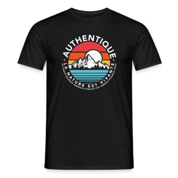 Authentique - T-shirt homme - noir - Devant - AI Model Male 178 light (178cm)