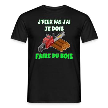 Faire Du Bois Humour Tronçonnesue - T-shirt homme - noir - Devant - AI Model Male 178 light (178cm)