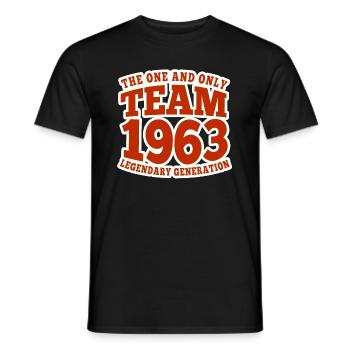 Team/Jahrgang/Generation 1963, 60. Geburtstag 2023 - Männer T-Shirt - Schwarz - Vorne - AI Model Male 178 light (178cm)