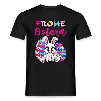 Frohe Ostern, süßes Osterhase, Ostereier Eier - Männer T-Shirt - Schwarz - Vorne - AI Model Male 178 light (178cm)