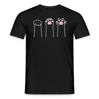 Cat Paw Game Cat Paws Stone Paper Scissors - T-shirt homme - noir - Devant - AI Model Male 178 light (178cm)