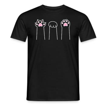 Cat Paw Game Cat Paws Scissors Stone Paper - Men's T-Shirt - black - Front - AI Model Male 178 light (178cm)