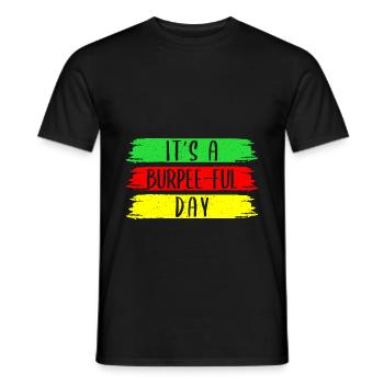 Fitness Fanatics Burpee-Ful Day Calisthenics Gym - Männer T-Shirt - Schwarz - Vorne - AI Model Male 178 light (178cm)