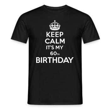 Garder calme - 60 - anniversaire - T-shirt homme - noir - Devant - AI Model Male 178 light (178cm)