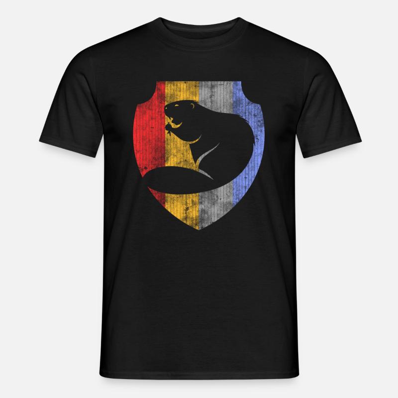 Biber - Männer T-Shirt - Schwarz