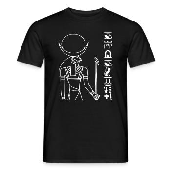 Chemise de Dieu de divinité d'Egypte de voyageur - T-shirt homme - noir - Devant - AI Model Male 178 light (178cm)