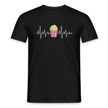 Maillot de maïs soufflé à la fréquence cardiaque Heartbeat Heartline - T-shirt homme - noir - Devant - AI Model Male 178 light (178cm)