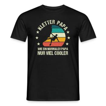 Kletter Papa Klettern Vater - Männer T-Shirt - Schwarz - Vorne - AI Model Male 178 light (178cm)