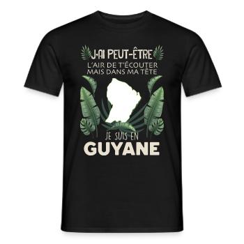 Message Guyane Idée Cadeau Guyanaise - T-shirt homme - noir - Devant - AI Model Male 178 light (178cm)