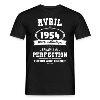 70-jähriges Jubiläum - April 1954 Perfektion - Männer T-Shirt - Schwarz - Vorne - AI Model Male 178 light (178cm)