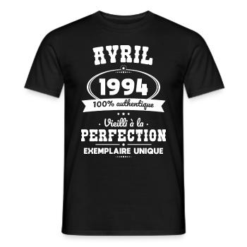 30th Anniversary - April 1994 Perfection - Men's T-Shirt - black - Front - AI Model Male 178 light (178cm)