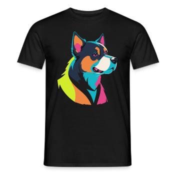 Chien Pop Art - T-shirt homme - noir - Devant - AI Model Male 178 light (178cm)
