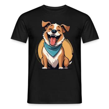 Chien qui rit - T-shirt homme - noir - Devant - AI Model Male 178 light (178cm)