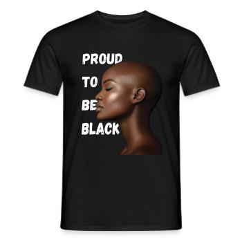 proud to be black - Men's T-Shirt - black - Front - AI Model Male 178 light (178cm)