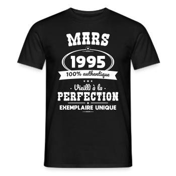 30th Anniversary - March 1995 Perfection - Men's T-Shirt - black - Front - AI Model Male 178 light (178cm)