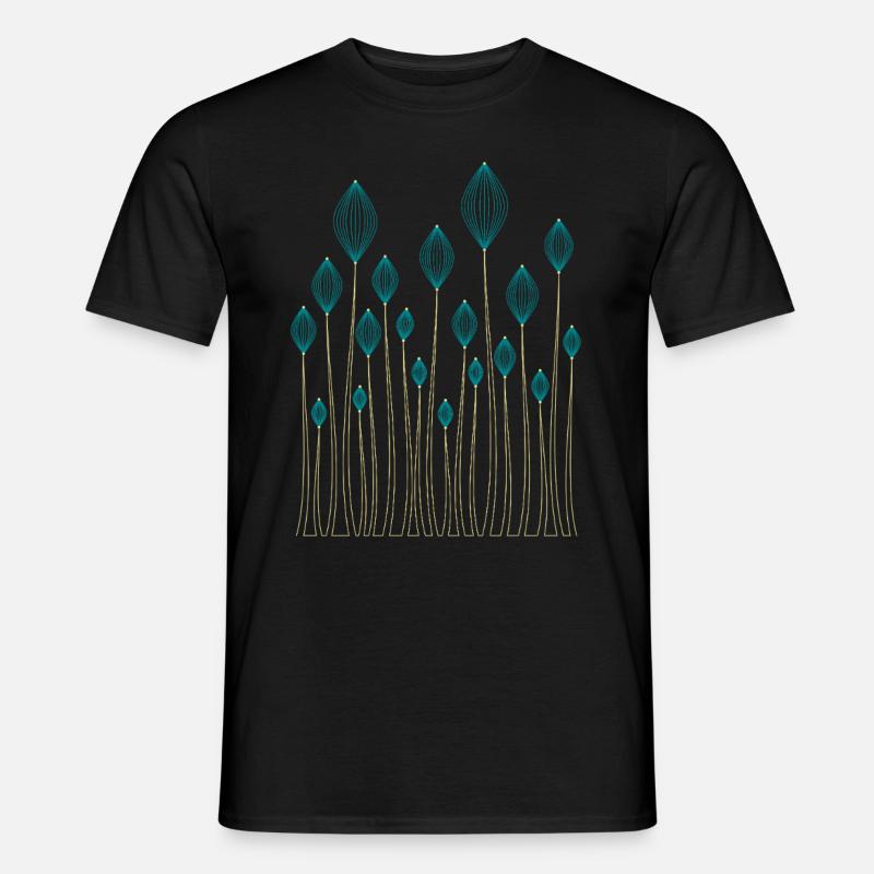 Dekorative Pflanzen - Männer T-Shirt - Schwarz