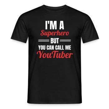 Youtuber - Männer T-Shirt - Schwarz - Vorne - AI Model Male 178 light (178cm)