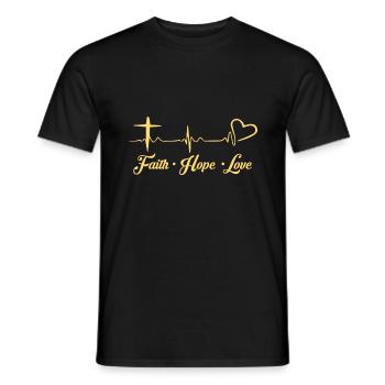 Glaube Liebe Hoffnung Christliche Geschenkideen - Männer T-Shirt - Schwarz - Vorne - AI Model Male 178 light (178cm)