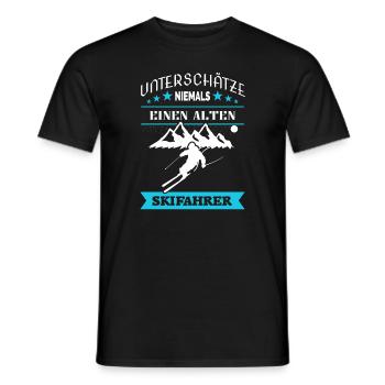 Alter Skifahrer Vater schneller Ski Dad - Männer T-Shirt - Schwarz - Vorne - AI Model Male 178 light (178cm)