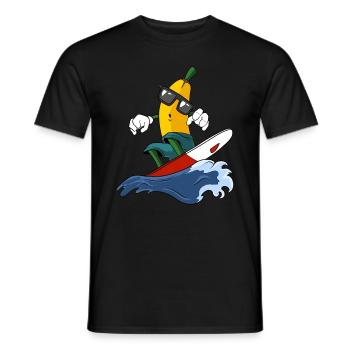 Cool banana as a surfer - Men's T-Shirt - black - Front - AI Model Male 178 light (178cm)