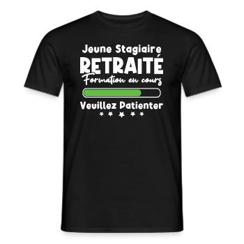 Jeune stagiaire retraité formation en cours - T-shirt homme - noir - Devant - AI Model Male 178 light (178cm)