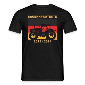 Bauernprotest 2023 / 2024 Landwirte Bauern Farmer - Männer T-Shirt - Schwarz - Vorne - AI Model Male 178 light (178cm)
