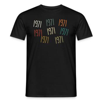 Jahrgang 1971 Geburtsjahr - legendär seit 1971 - Männer T-Shirt - Schwarz - Vorne - AI Model Male 178 light (178cm)