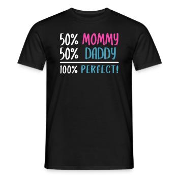 50 Mama 50 Papa 100 Perfekt - Männer T-Shirt - Schwarz - Vorne - AI Model Male 178 light (178cm)