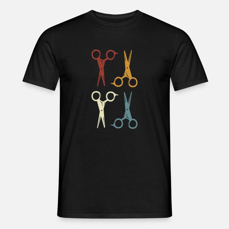 Coiffeur & coiffeuse, crésons de ciseaux - T-shirt homme - noir