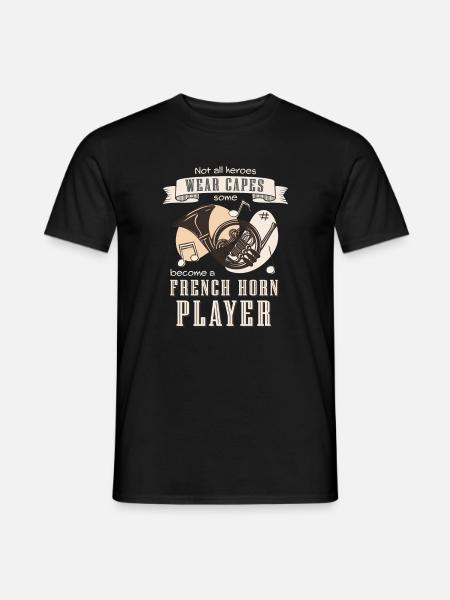 Niet alle helden dragen een cape, Waldhorn. - Heren T-shirt - zwart