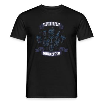 Barman certifié, Bartender - T-shirt homme - noir - Devant - AI Model Male 178 light (178cm)