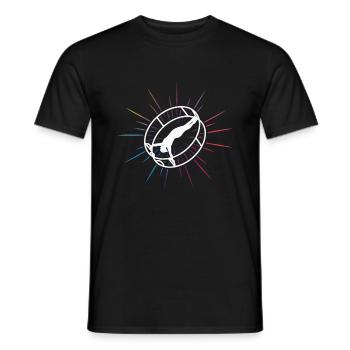 Roue du Rhône colorée avec gymnastique rhénane - T-shirt homme - noir - Devant - AI Model Male 178 light (178cm)