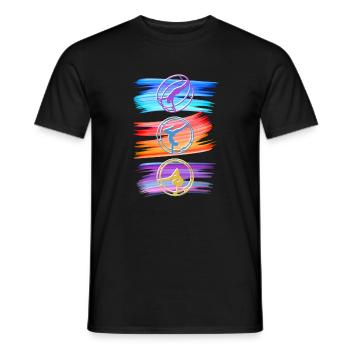 Roue du Rhône colorée avec gymnastique rhénane - T-shirt homme - noir - Devant - AI Model Male 178 light (178cm)