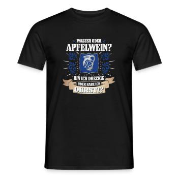 Hessischer Äppler, Apfelwein - Männer T-Shirt - Schwarz - Vorne - AI Model Male 178 light (178cm)