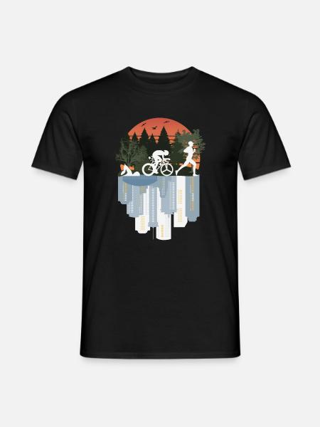 Triathlon, wundervolle Natur - Männer T-Shirt - Schwarz