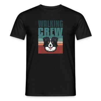 Gassi Crew, Border Collie - Men's T-Shirt - black - Front - AI Model Male 178 light (178cm)