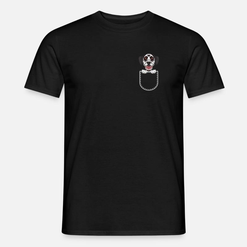 Dalmatiner in der Brusttasche - Männer T-Shirt - Schwarz