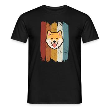 Lächelnder Shiba Inu retro - Männer T-Shirt - Schwarz - Vorne - AI Model Male 178 light (178cm)