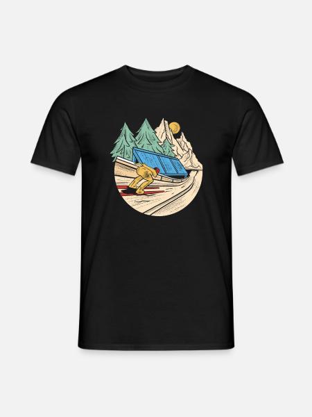 Skispringer auf der Sprungschanze, Zieeeehhh - Männer T-Shirt - Schwarz
