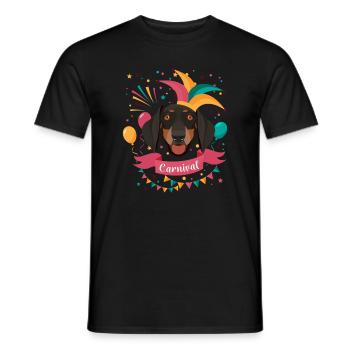 Dackel Karneval Fasching - Männer T-Shirt - Schwarz - Vorne - AI Model Male 178 light (178cm)