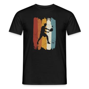 Retro vintage Padel Tennis - Men's T-Shirt - black - Front - AI Model Male 178 light (178cm)