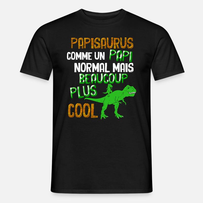 Papisaurus Papi Cadeau Petits-enfants - T-shirt homme - noir