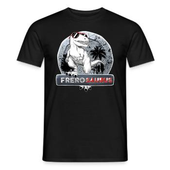 Frèrosaurus Grand Frére Dinosaure Idée Cadeau - T-shirt homme - noir - Devant - AI Model Male 178 light (178cm)
